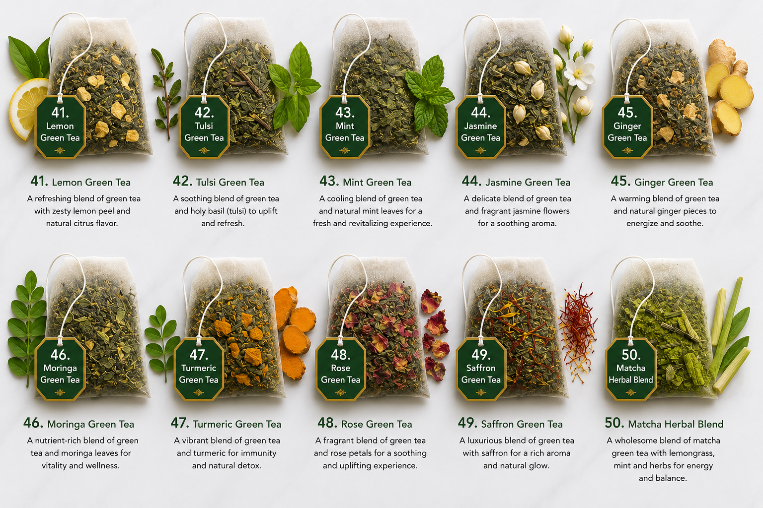 Ginger Green Tea - Green Tea Blends