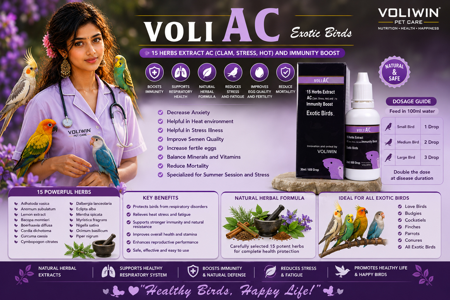 VOLI AC – Exotic Birds Herbal Immunity Boost 100ml