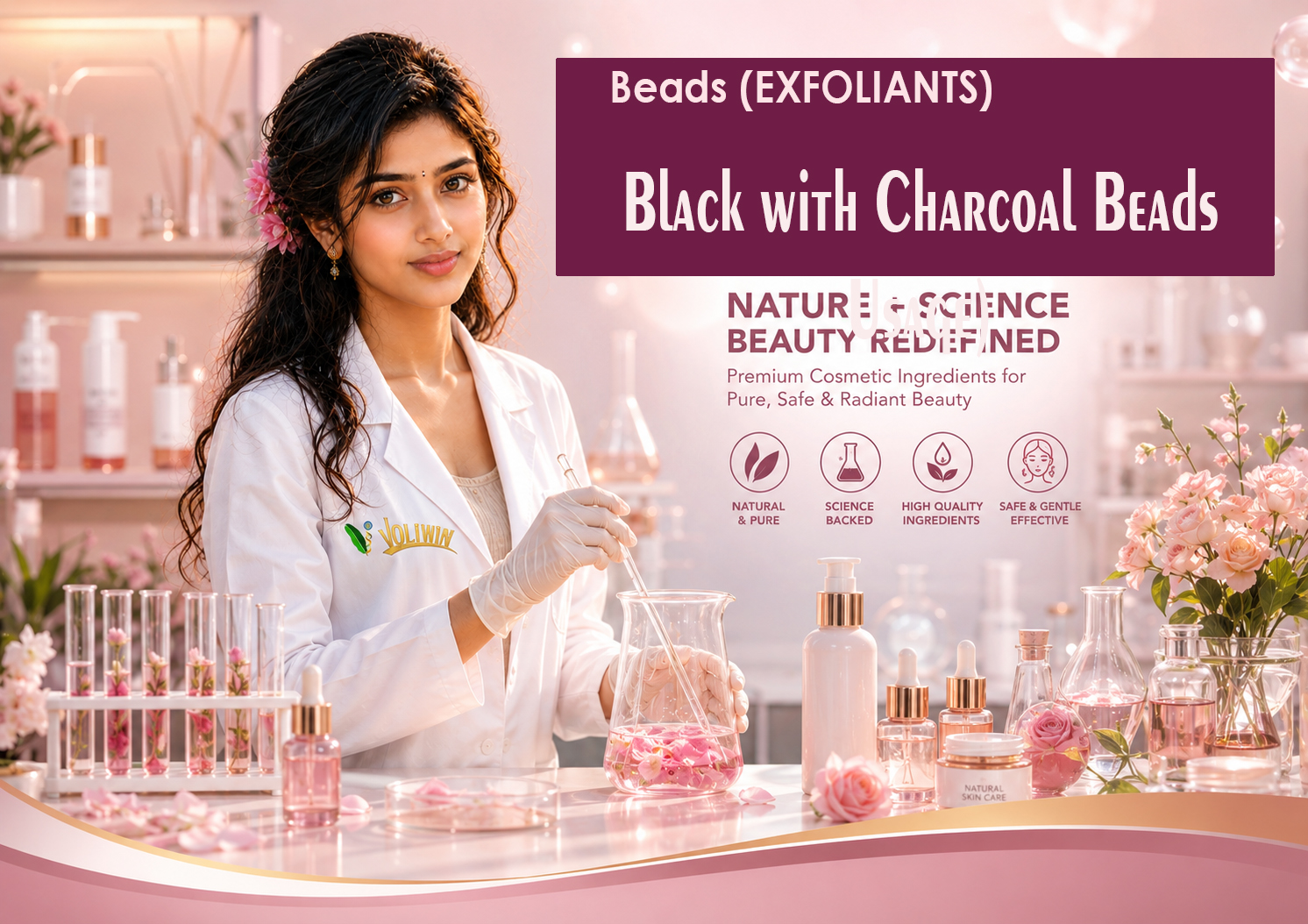 Beads - Black with Charcoal    - Cosmetic