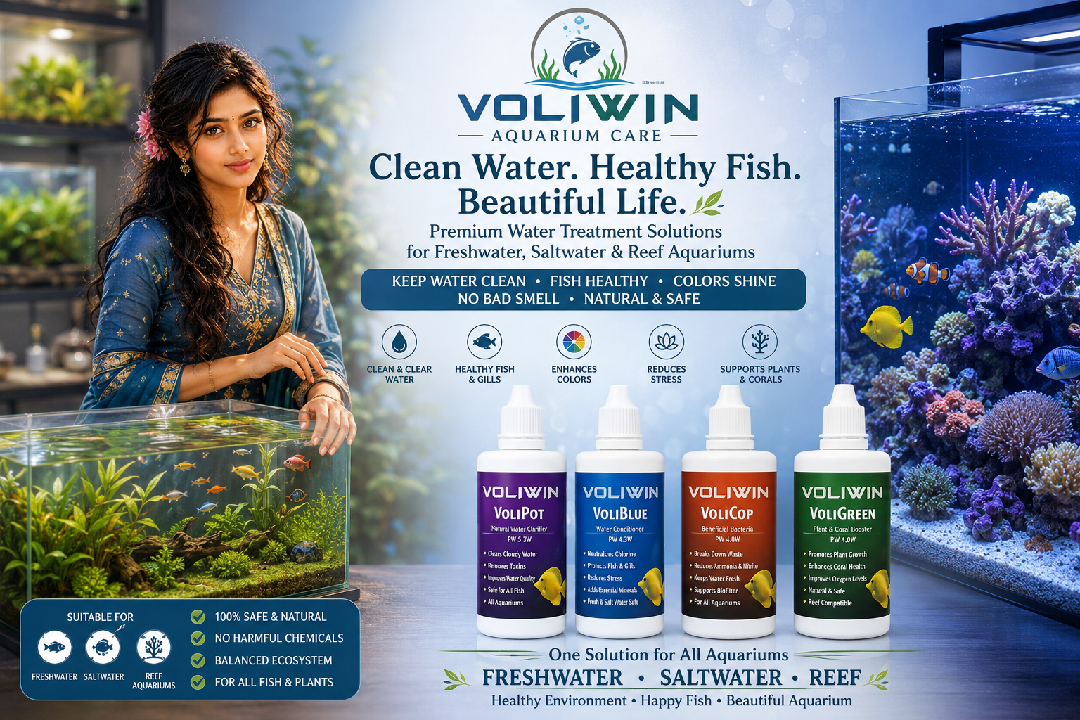 Voliwin Ornamental Fish Care 30ml X 4 nos