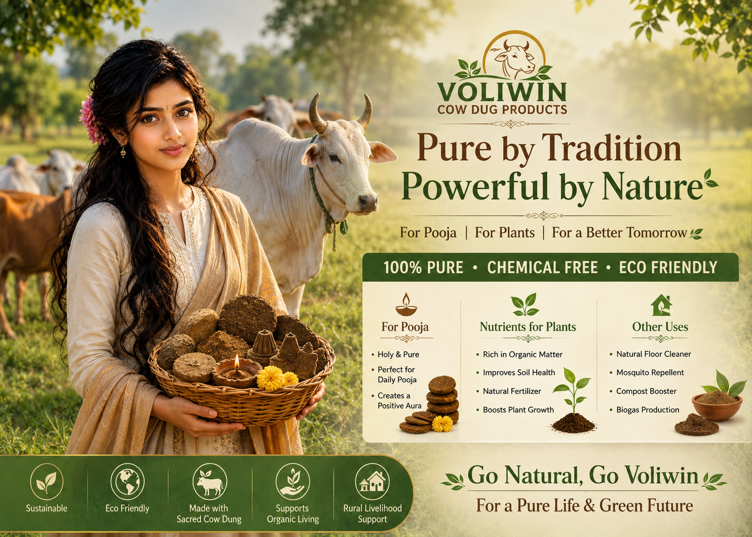 Herbal Panchgavya Cow Dug Agnihotra / Havan Cakes 5nos Pkt