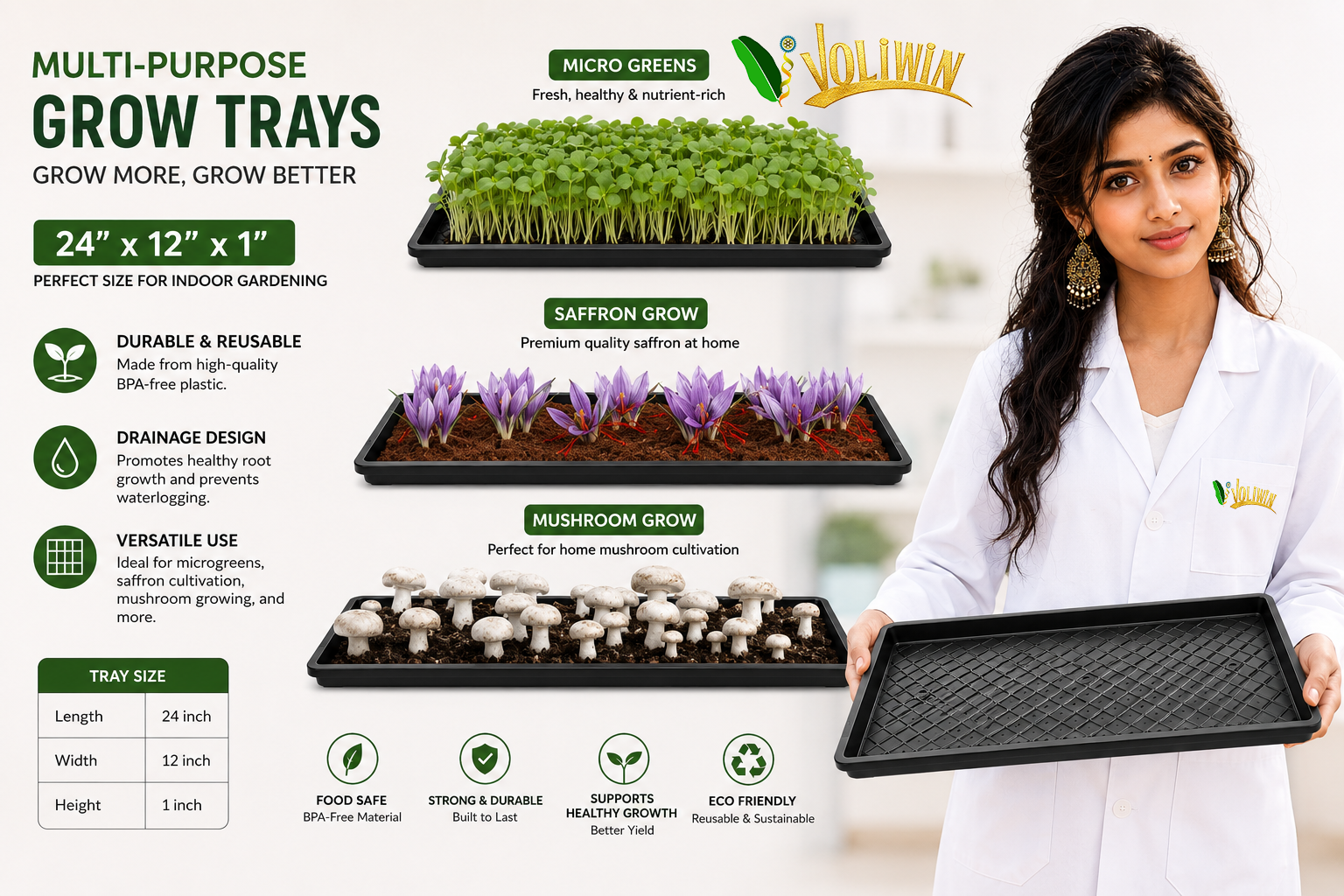 Trays - Saffron Mushroom Microgreen Grow 20 Trays Set