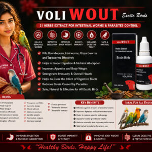 VOLI WOUT – Herbal Intestinal Worm & Parasite Control for Exotic Birds 100ml