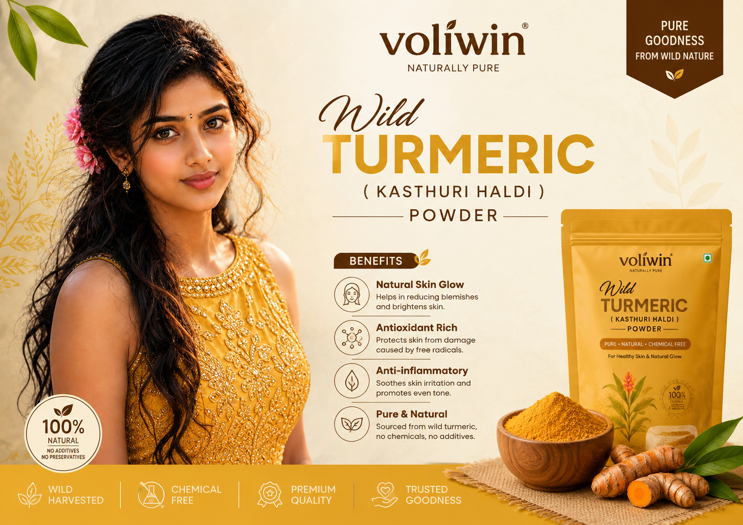 Wild Turmeric ( Kasthuri Haldi ) Powder